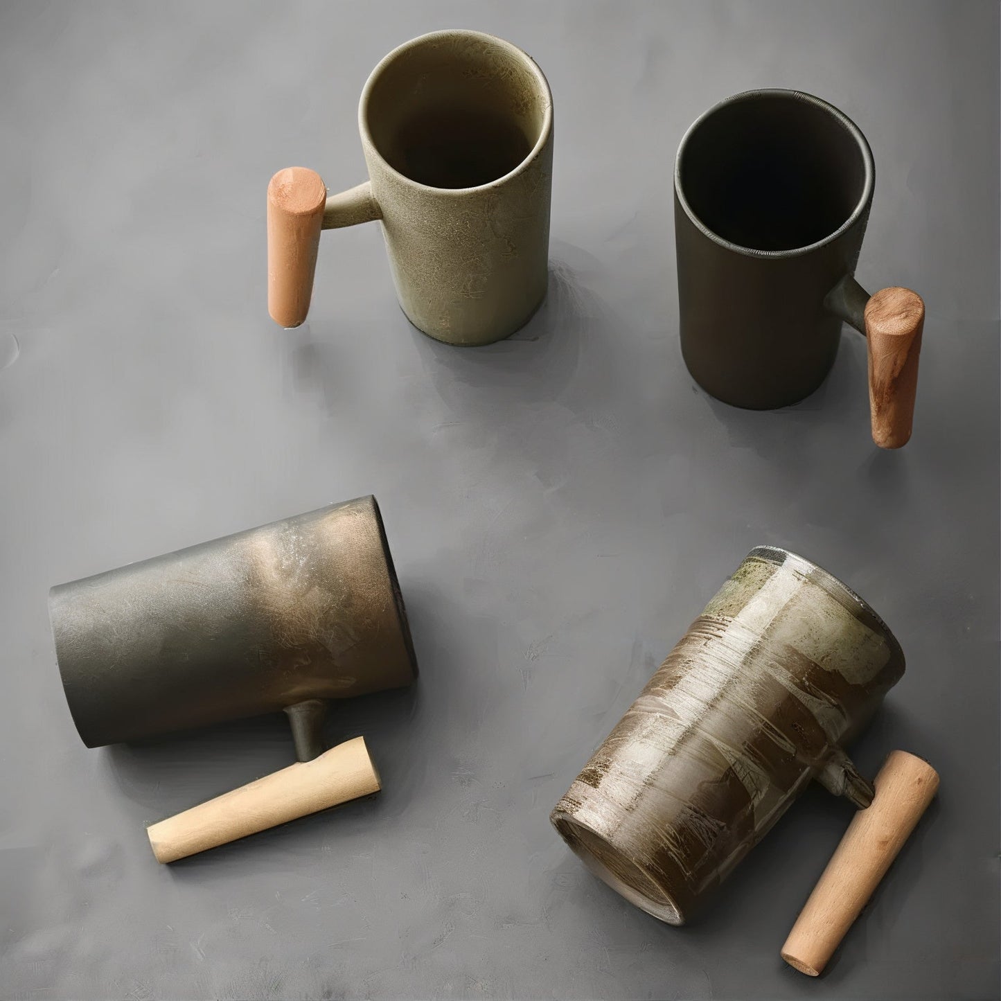 Terra Mug – Vintage Style & Wooden Handle