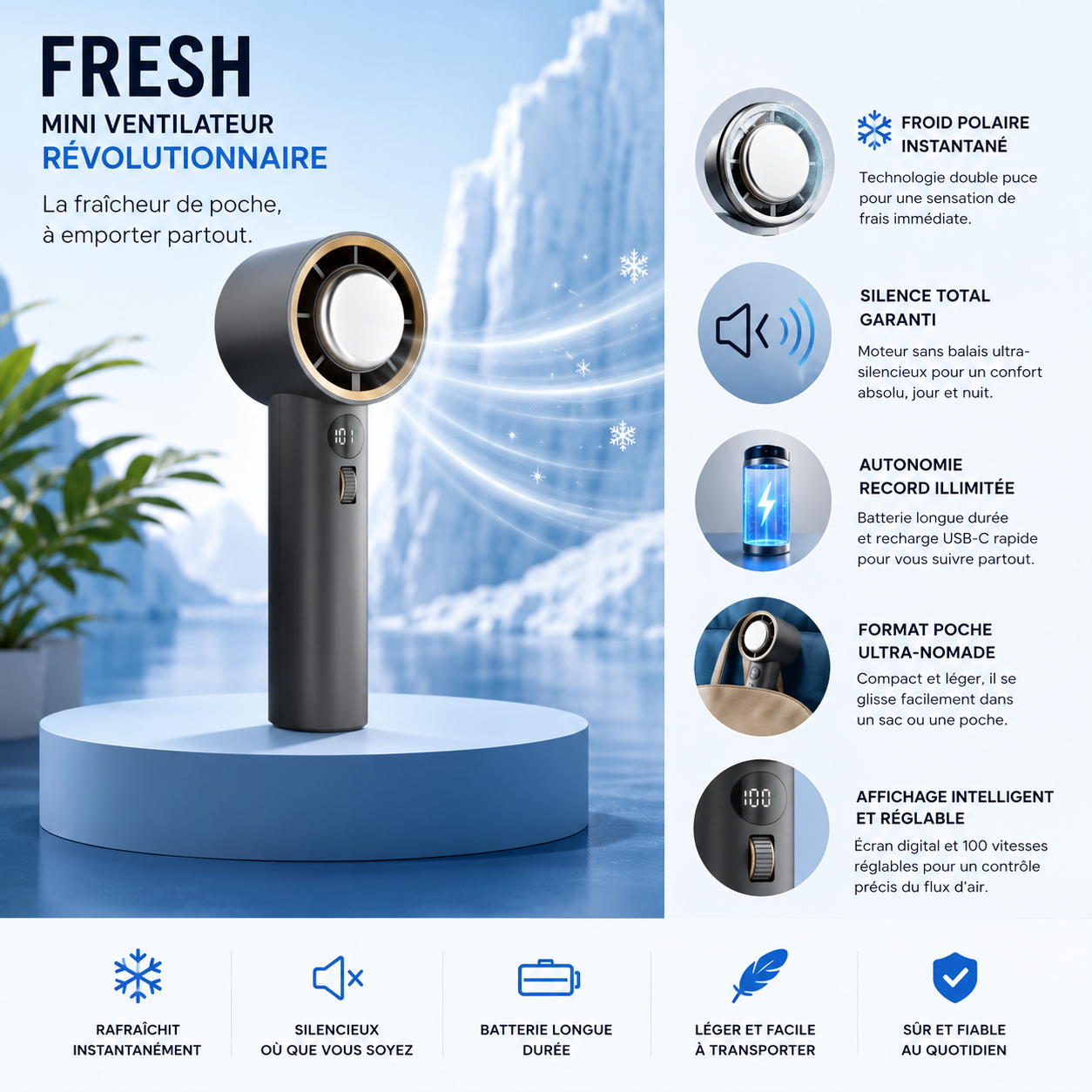 Mini Ventilateur Ultra-Puissant