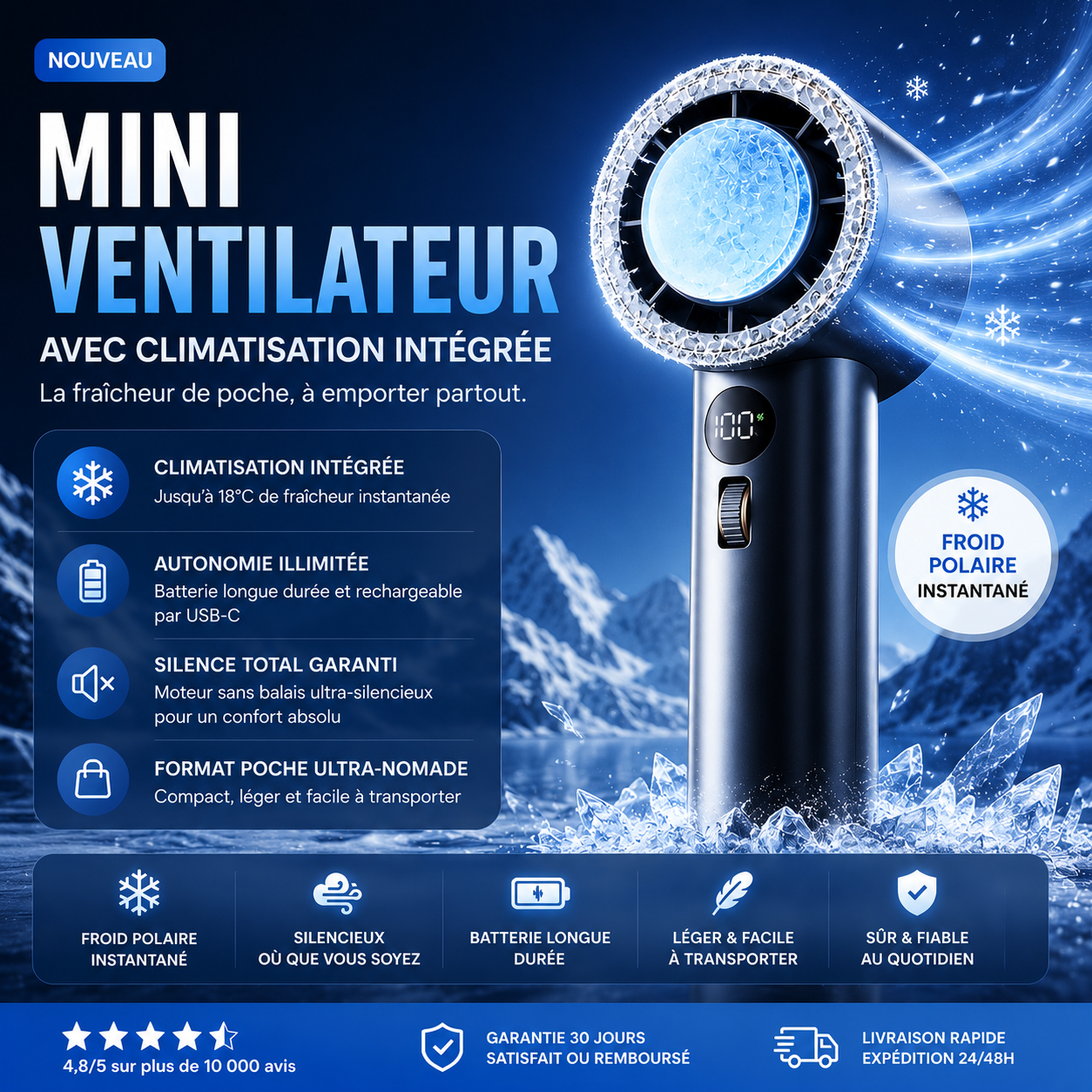 Mini Ventilateur Ultra-Puissant