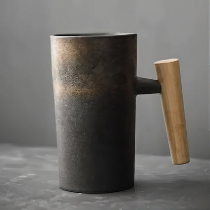 Terra Mug – Vintage Style & Wooden Handle