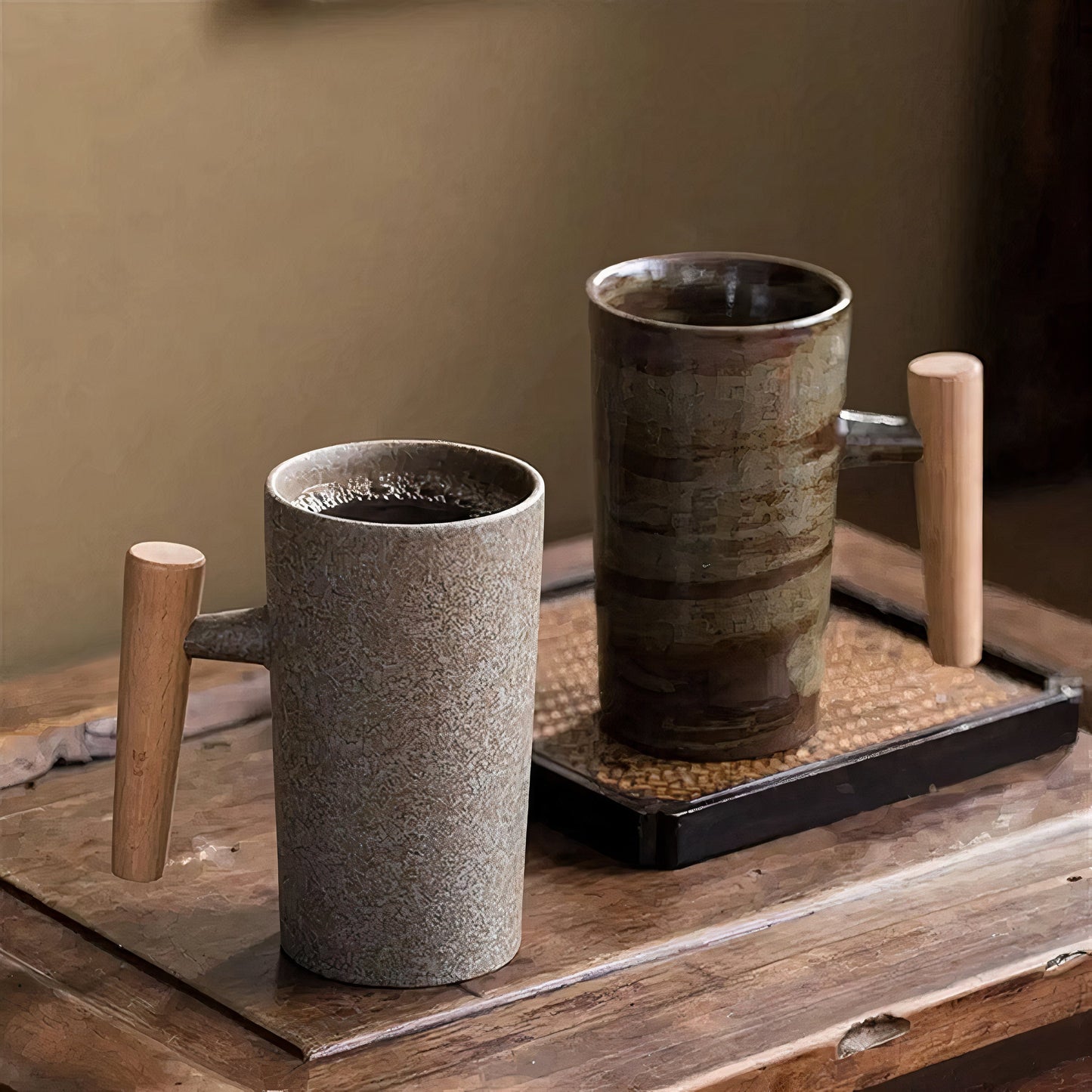Terra Mug – Vintage Style & Wooden Handle