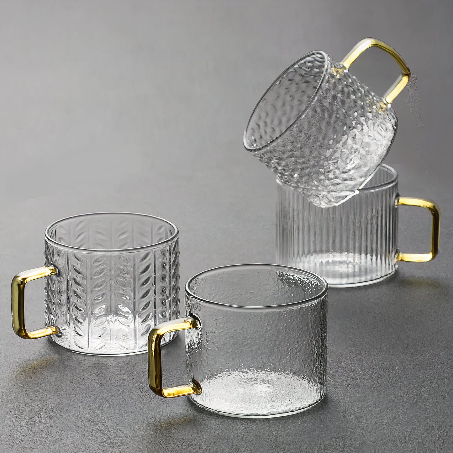 Stylish glass espresso cups