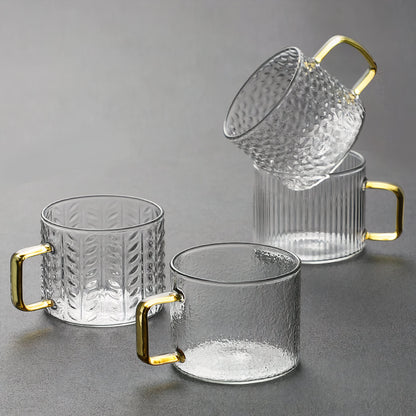 Stylish glass espresso cups