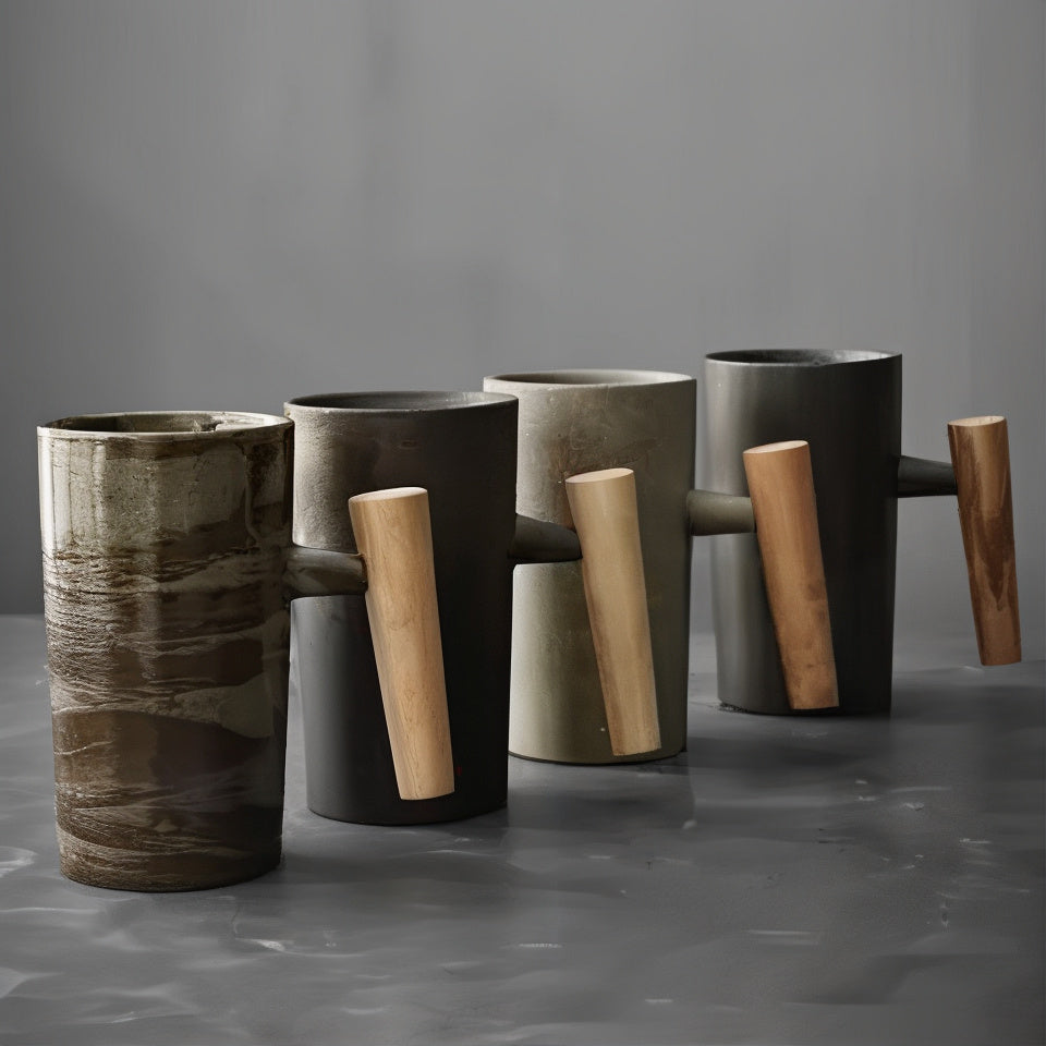Terra Mug – Vintage Style & Wooden Handle