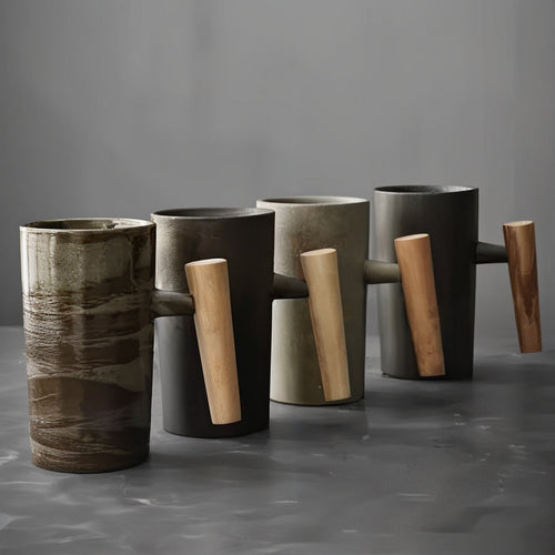 Terra Mug – Vintage Style & Wooden Handle