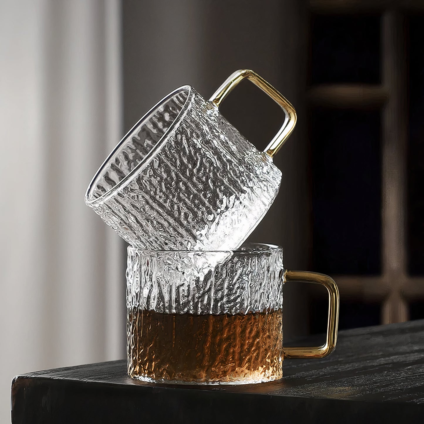 Stylish glass espresso cups