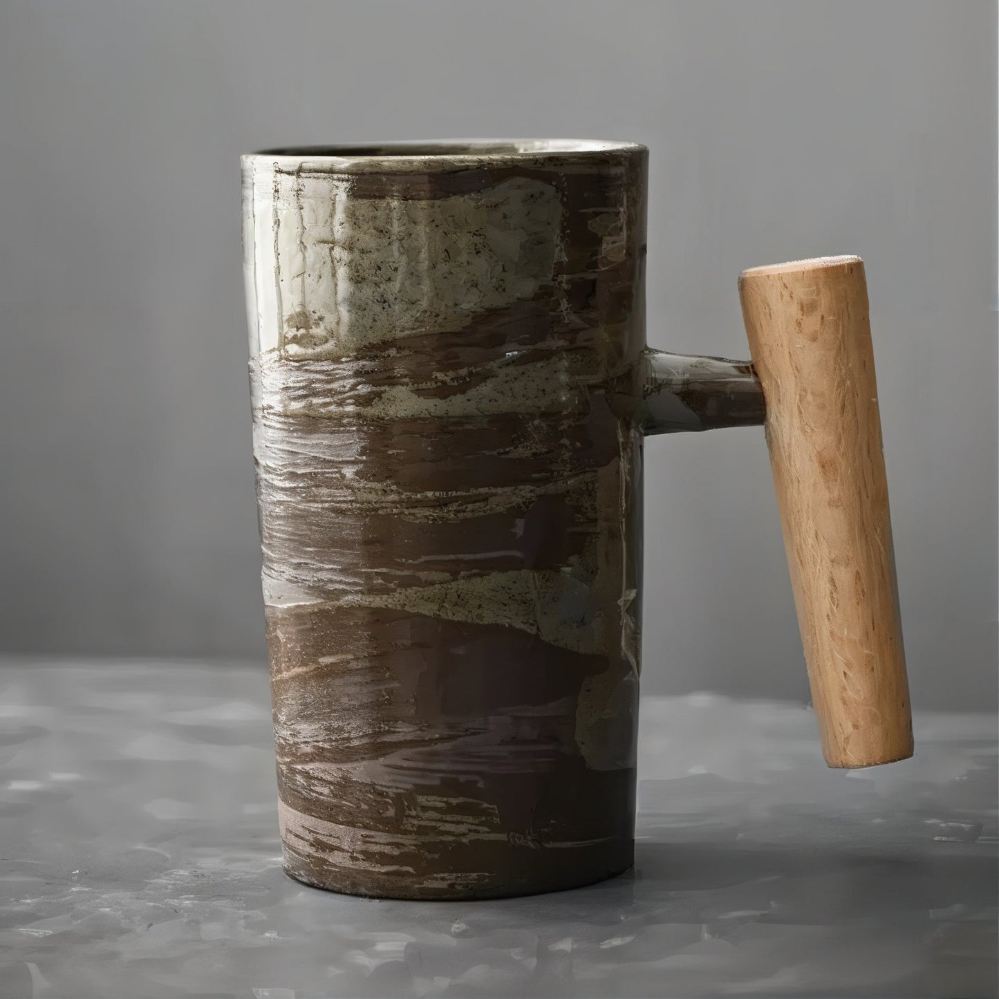 Terra Mug – Vintage Style & Wooden Handle